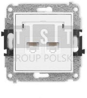 Karlik ICON Mechanizm gniazda komputerowego podwójnego 2xRJ45, kat. 5e, 8-stykowy biały mat 25IGK-2