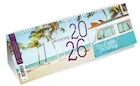 Kalendarze - Kalendarz 2026 poziomy ze spiralką plaża - miniaturka - grafika 1
