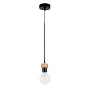 Lampy sufitowe - Britop lampa wisząca 1 punktowa CLARTE Metal czarny drewno dąb olejowany 3271104 3271104 - miniaturka - grafika 1