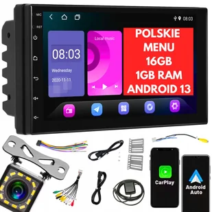 RADIO SAMOCHODOWE 2 DIN HiFi ANDROID 13 RDS GPS WIFI USB 1GB/16GB RDS 7" - Radia samochodowe - miniaturka - grafika 1