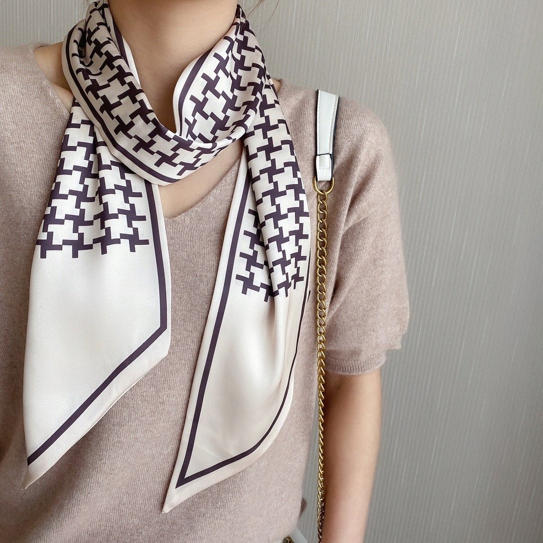 SZAL CHUSTA z nadrukiem damska długa CHUSTKA elegancka APASZKA jak krawat