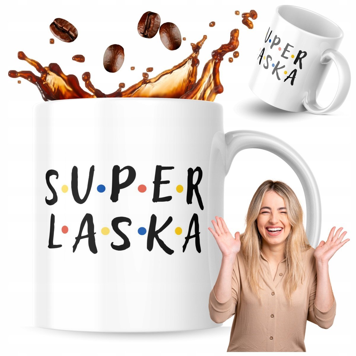 Kubek z nadrukiem 330 ml Super Laska Friends Kubek Do Kawy Prezent