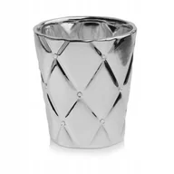 Donice - Doniczka Ceramiczna Glamour Cyrkonie 15 cm Srebrna - miniaturka - grafika 1