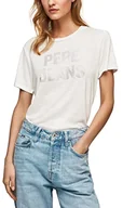 Koszulki i topy damskie - Pepe Jeans Koszulka damska Niko, biały, XL - miniaturka - grafika 1