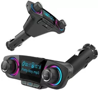 Transmitery FM - Transmiter FM (Bluetooth + USB + Czytnik Kart Pamięci SD + AUX) z Wyświetlaczem BT06 czarny - miniaturka - grafika 1