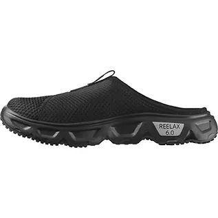 Koszulki i topy damskie - Salomon Relax Slide 6.0 damskie slippery, czarne/stopowe, rozmiar 36, Black Alloy, 36 EU - grafika 1