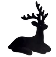 Ozdoby bożonarodzeniowe - Renifer Leżący Czarny Flokowany Jelonek Dekoracyjny 15 Cm - miniaturka - grafika 1