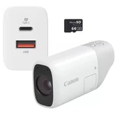 Aparaty Cyfrowe - Canon PowerShot ZOOM ESSENTIAL KIT biały - miniaturka - grafika 1