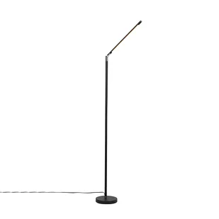 QAZQA Nowoczesna lampa podłogowa czarna z diodą LED i ściemniaczem dotykowym - Berdien - Lampy stojące - miniaturka - grafika 1