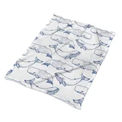 Koce - Ozdobny Narzuta pluszowa koc Niebieskie Wieloryby, Fabricsy - miniaturka - grafika 1