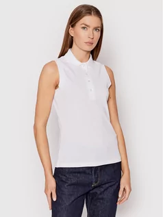 Koszulki sportowe damskie - Lacoste Polo PF5445 Biały Slim Fit - grafika 1