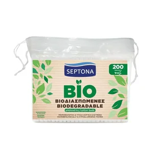 SEPTONA Ecolife Bio Biodegradowalne patyczki higieniczne, 200szt. - Waciki, płatki i patyczki kosmetyczne - miniaturka - grafika 1