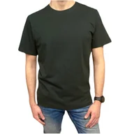 Koszulki męskie - T-shirt męski gładki koszulka ciemny zielony M - miniaturka - grafika 1