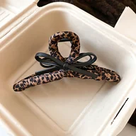 Ozdoby do włosów - TEMU Jedyna Elegancka Retro Spinka do Włosów z PU i Lamparcim Wzorem - Średni Rozmiar, Pewny Uchwyt na Codzień i Wydarzenia Formalne, Słodkie - miniaturka - grafika 1