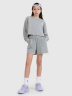 Spodnie i spodenki dla dziewczynek - 4F Spodenki dresowe dziewczęce - szare 122 (6-7 lat) - miniaturka - grafika 1