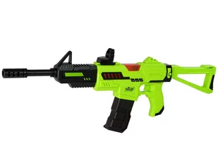 Karabin z dźwiękiem zielony Leantoys - Zabawki militarne - miniaturka - grafika 1