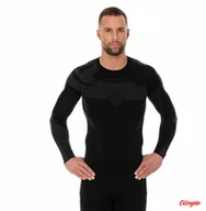 Bluzy sportowe męskie - Bluza termoaktywna Brubeck Dry z długim rękawem LS13080 czarny/grafit - miniaturka - grafika 1