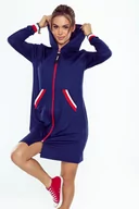 Bluzki damskie - Eldar oversize'owa tunika Enia granatowa L - miniaturka - grafika 1