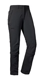 Spodnie damskie - Schöffel Engadin1 damskie spodnie z odpinanymi nogawkami, wygodne i elastyczne spodnie z funkcją Zip-Off, chłodzące i szybkoschnące spodnie outdoorowe dla kobiet czarny czarny 24 12640 - grafika 1