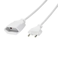 Kable komputerowe i do monitorów - Logilink Kabel zasilający Netzkabel Euro CEE 7/16 Stecker zu Dose 2m Wei CP126 - miniaturka - grafika 1
