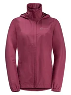 Kurtki i kamizelki sportowe damskie - Jack Wolfskin Kurtka przeciwdeszczowa "Stormy" w kolorze różowym - miniaturka - grafika 1