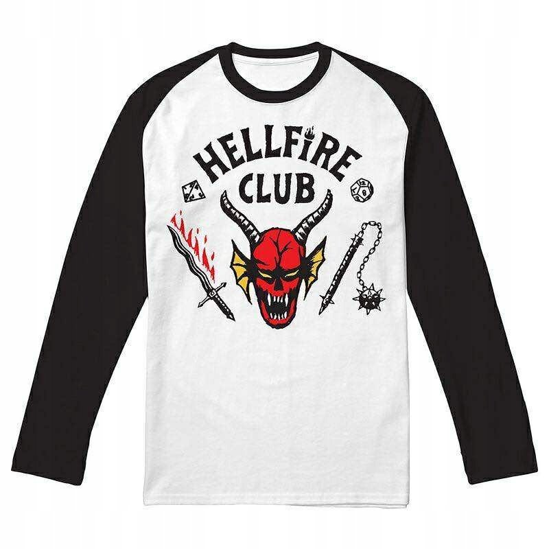 HELLFIRE CLUB Stranger Things Koszulka z Długim Rękawem Serial Netflix XXL