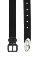 Paski - Diesel Oval D Logo B-Inlay Belt Pasek, Czarny, 85 Unisex Dorosły, Czarny - miniaturka - grafika 1