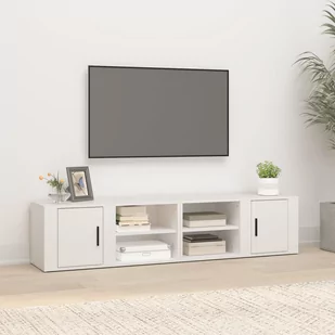 Lumarko Szafki pod telewizor, 2 szt., białe, 80x31,5x36,5 cm - Szafki RTV - miniaturka - grafika 1