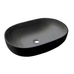 Invena Korfu umywalka 60x42 cm nablatowa owalna czarny półmat CE-34-005 - Umywalki - miniaturka - grafika 1