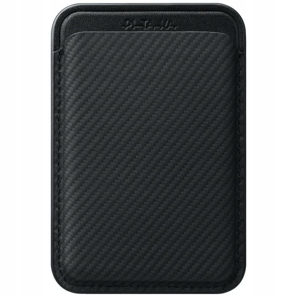 Portfel magnetyczny Pitaka Woven Wallet MagSafe do telefonu czarno szary