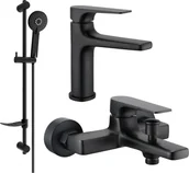 Zestawy baterii łazienkowych - Mexen Lynx DF40 zestaw wannowy, czarny - 745903DF40-70 - miniaturka - grafika 1