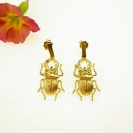 Kolczyki - Skarabeusze złote - kolczyki srebrne - miniaturka - grafika 1