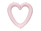 Balony i akcesoria - Balon foliowy serce ramka jasno różowy 86x83.5cm - PartyDeco - miniaturka - grafika 1