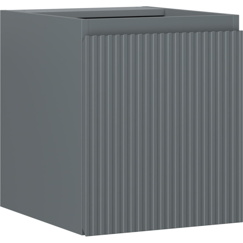 Mexen Rivel szafka łazienkowa podumywalkowa 40 cm, 1 drzwi, ryflowana, grafit mat - 91A21-04047-1-BF66