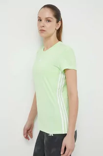 Koszulki sportowe damskie - adidas Performance t-shirt treningowy Hyperglam kolor zielony IM8784 - grafika 1