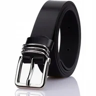 Paski - Skórzany Pasek Damski Srebrna Klamra GRACIO MODNY - miniaturka - grafika 1