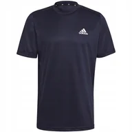 Koszulki męskie - Koszulka męska adidas Aeroready Designed To Move Sport granatowa GM2097 S - miniaturka - grafika 1