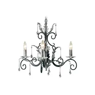 Elstead Lighting Amarilli 3Lt Chandelier Black/Silver AML3 BLK/SILVER Elstead lampa wisząca stylowa świecznikowa AML3 BLK/SILVER) - Lampy sufitowe - miniaturka - grafika 1