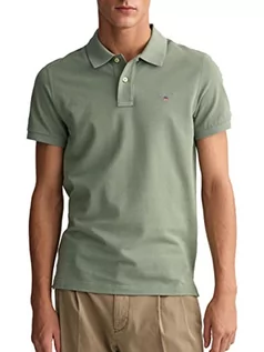 Koszulki męskie - GANT Oryginalna męska koszulka polo Pique SS Rugger, Kalamata Green, standardowa, Kalamata Green, XXL - grafika 1