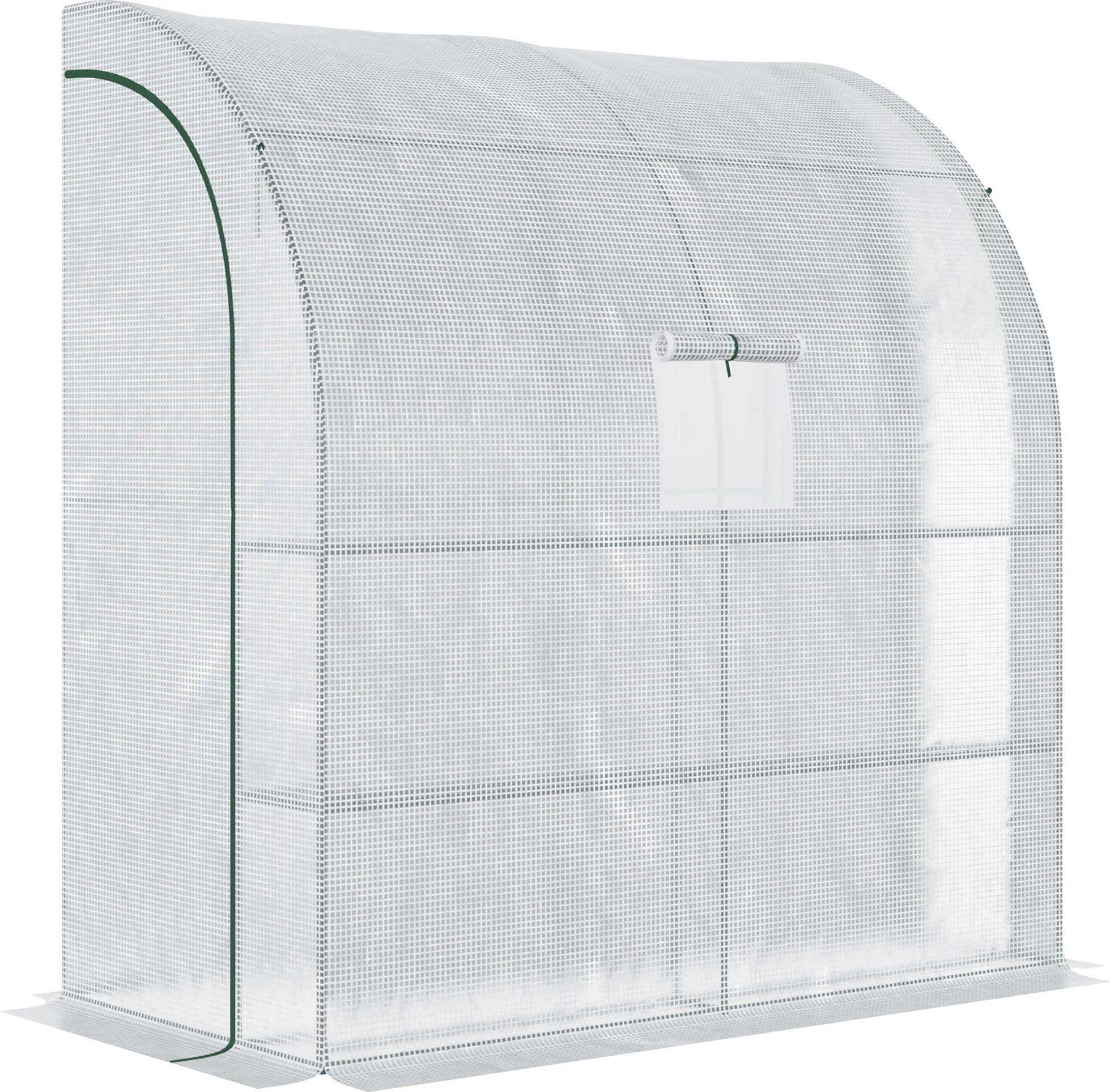Outsunny Szklarnia foliowa Szklarnia z 2 drzwiami Uprawa roślin Ochrona UV Stal PE Biały 200 x 100 x 213 cm
