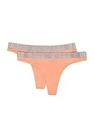 Majtki damskie - Emporio Armani Women's Iconic Mikrofiber Thongs Majtki Stringi (Paczka 2) Damskie, Papaya, L - miniaturka - grafika 1