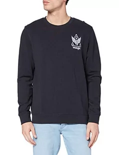 Wrangler Bluza męska Graphic Crew, granatowy, XXL - Bluzy męskie - miniaturka - grafika 1