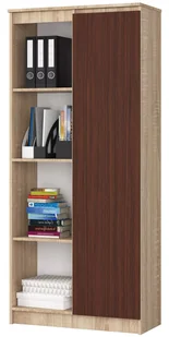 REGAŁ BIUROWY R 80 cm CLP 1 DRZWI 4 PÓŁKI SONOMA / WENGE - Regały biurowe - miniaturka - grafika 6