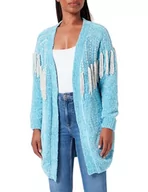 Swetry damskie - nascita Damski kardigan szenilowy 19025229-NA03, turkusowy, XL/XXL, turkusowy/niebieski, XL-XXL - miniaturka - grafika 1