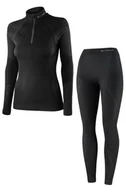 Bielizna sportowa damska - Komplet bielizny termoaktywnej damskiej Brubeck Extreme Merino czarny - miniaturka - grafika 1