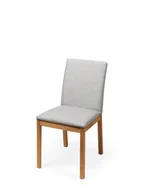 Krzesła - Krzesło do jadalni BERG, tapicerowane tkaniną Cocoon (jasnoszary), eleganckie i solidne krzesło, 1 sztuka, wykonane z litego drewna dębowego - miniaturka - grafika 1