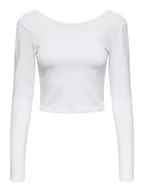 Koszulki i topy damskie - ONLY Women's ONLPURE Life L/S Short TOP JRS T-Shirts & Tops, Bright White, XL - miniaturka - grafika 1