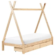 Łóżka dla dzieci i młodzieży - Łóżko z szufladami Drewno sosnowe DEVAY 90 x 200 cm Jasne drewno - miniaturka - grafika 1