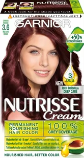 Garnier Nutrisse Trwała farba do włosów 3.6 Red Dark Brown - Farby do włosów i szampony koloryzujące - miniaturka - grafika 1