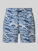 Kąpielówki męskie - Spodenki kąpielowe o kroju straight fit z elastycznym pasem - miniaturka - grafika 1